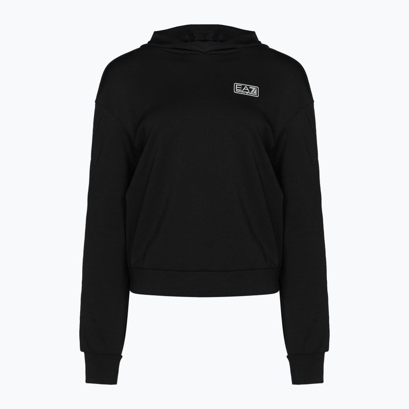 Hanorac cu glugă EA7 Emporio Armani Natural Ventus7 negru pentru femei