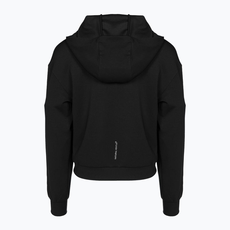 Hanorac cu glugă EA7 Emporio Armani Natural Ventus7 negru pentru femei 2