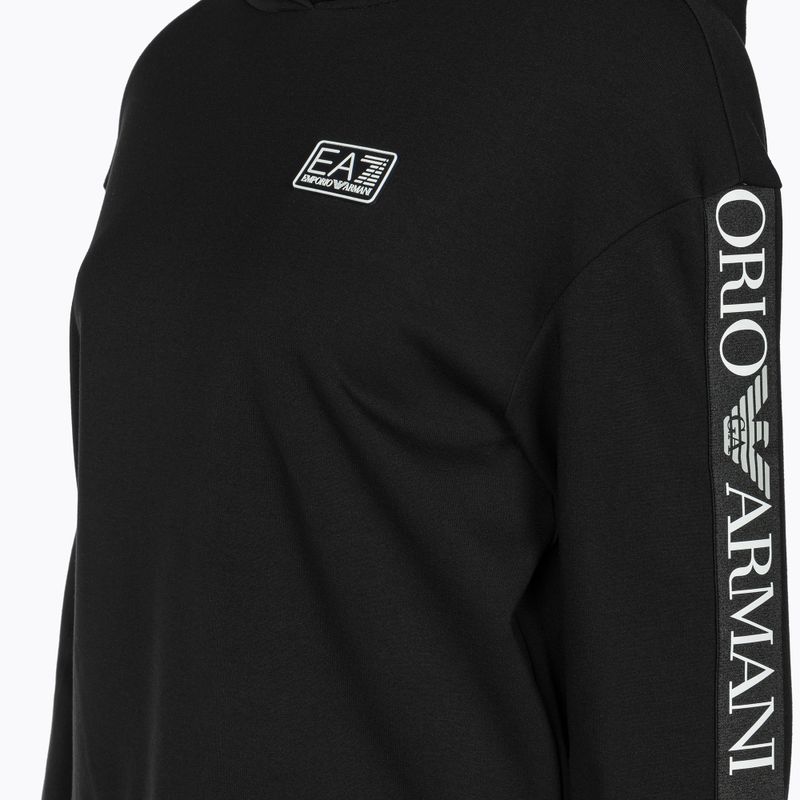 Hanorac cu glugă EA7 Emporio Armani Natural Ventus7 negru pentru femei 3