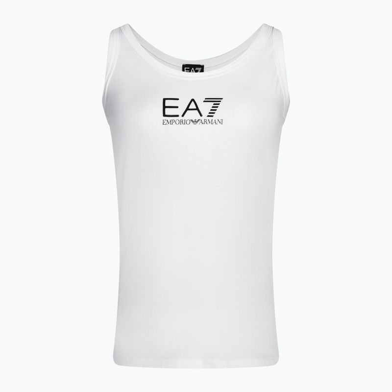 Tricou fără bretele pentru femei EA7 Emporio Armani Train Shiny white/logo black
