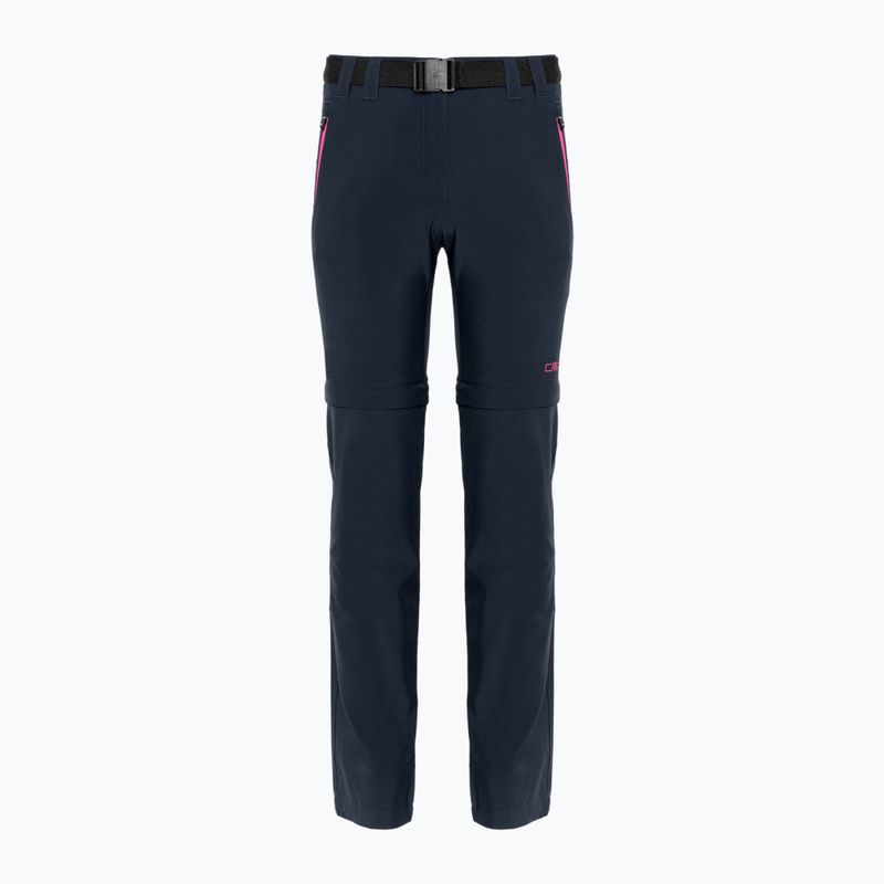 Pantaloni de trekking pentru copii CMP Zip Off blue/fuxia