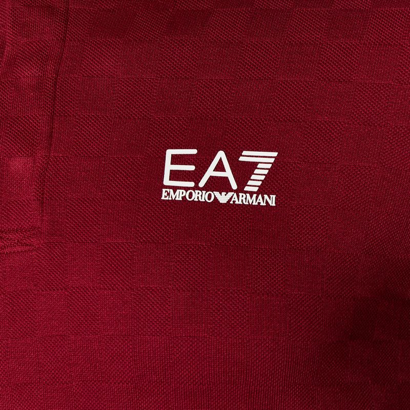 Tricou pentru bărbați  EA7 Emporio Armani Golf Pro Polo Check syrah 3