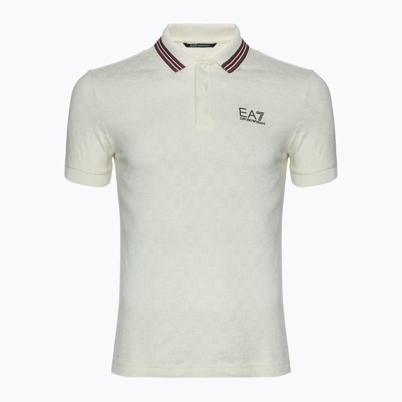 Tricou pentru bărbați  EA7 Emporio Armani Golf Pro Polo Check silver birch