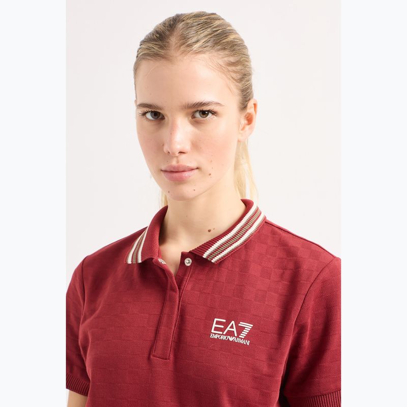 Tricou pentru femei EA7 Emporio Armani Golf Pro Polo Damier syrah 4