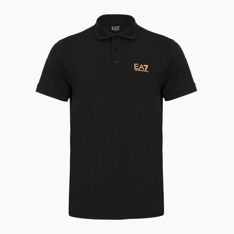 Tricou polo pentru bărbați EA7 Emporio Armani Core Identity Polo black / gold logo