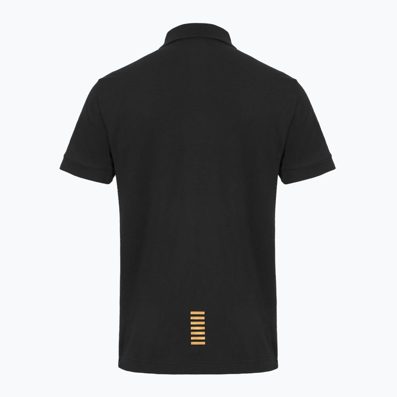 Tricou polo pentru bărbați EA7 Emporio Armani Core Identity Polo black / gold logo 2