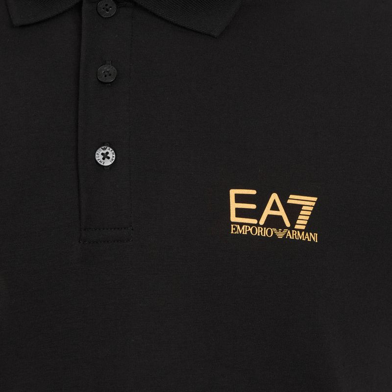 Tricou polo pentru bărbați EA7 Emporio Armani Core Identity Polo black / gold logo 3