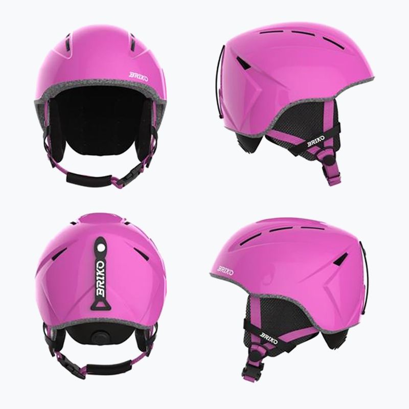 Cască de schi pentru copii Briko Makalu Jr shiny pink/white