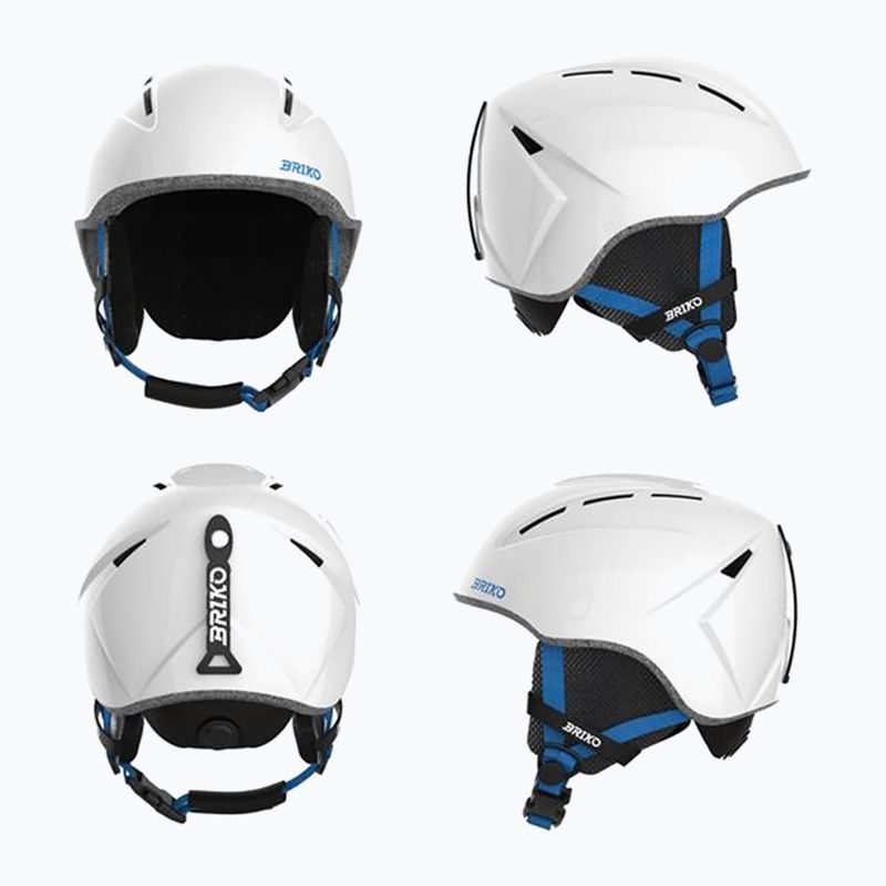 Cască de schi pentru copii Briko Makalu Jr shiny white/lochmara blue