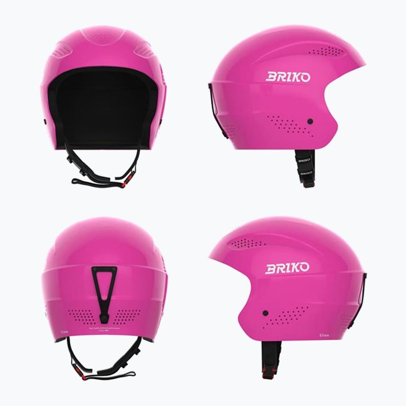 Cască de schi pentru copii Briko Elias Jr shiny neon pink