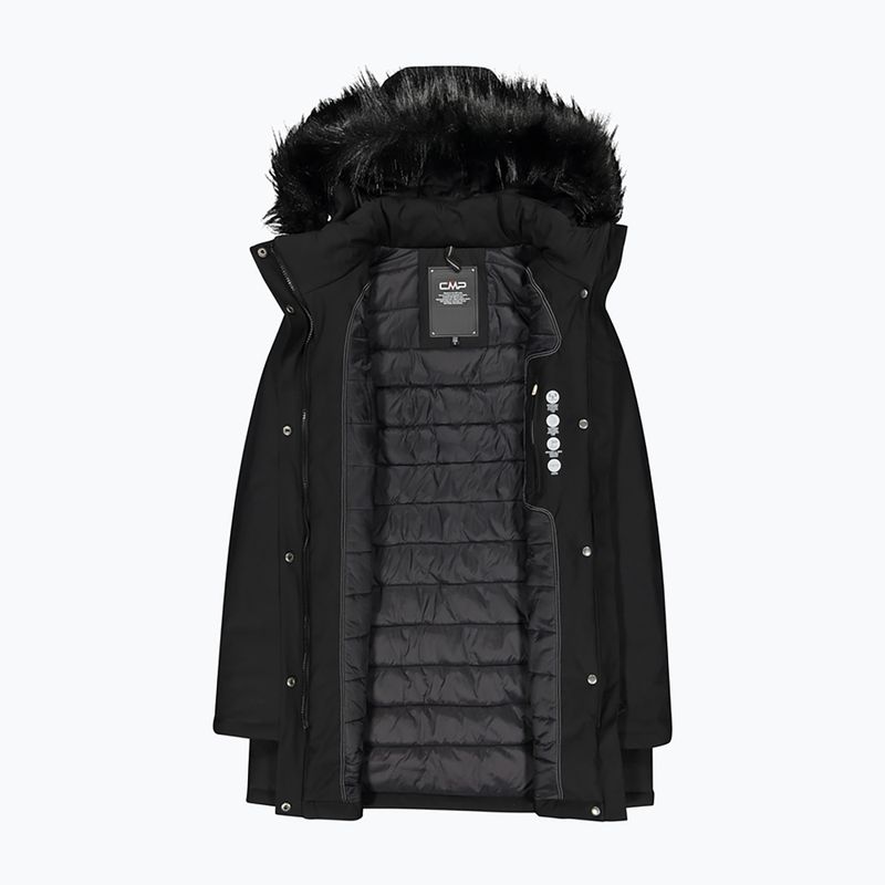 Jachetă de ploaie cu glugă cu fermoar CMP Coat pentru femei  negru 32K3196F/U901 4