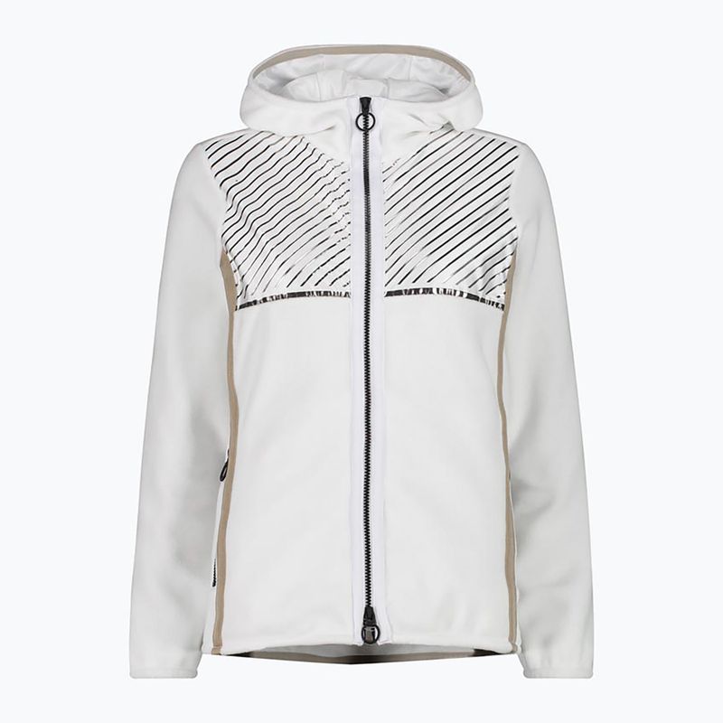 Hanorac cu glugă CMP Fix Hood Fleece Sweatshirt pentru femei  alb 32H0386/A001