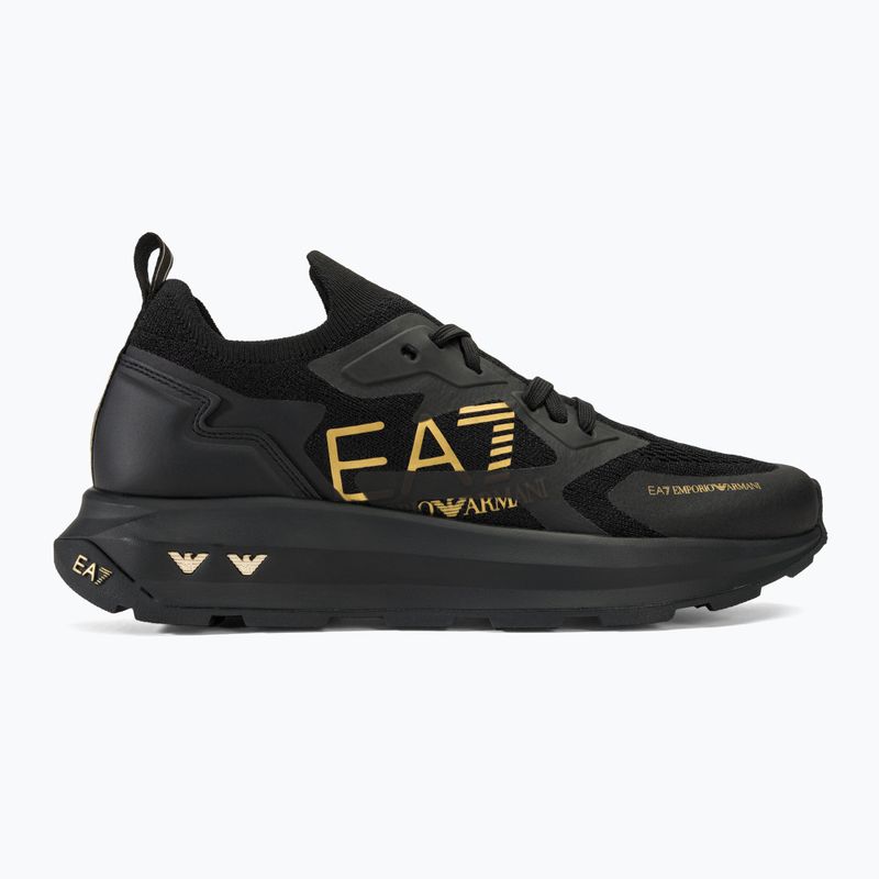 EA7 Emporio Armani negru și alb Altura Knit triple negru / aur pantofi negru / aur 2