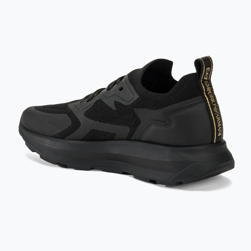 EA7 Emporio Armani negru și alb Altura Knit triple negru / aur pantofi negru / aur 3