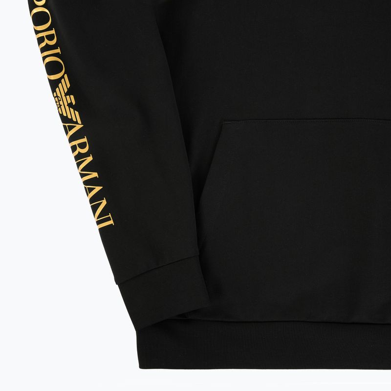 Bluză pentru bărbați Emporio Armani EA7 Train Logo Series Extended Logo Hoodie black / gold 3