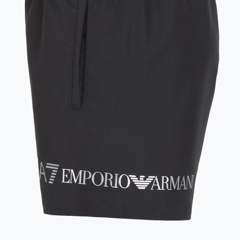 Șort de înot pentru bărbați EA7 Emporio Armani Extended Logo Boxer black / silver 3