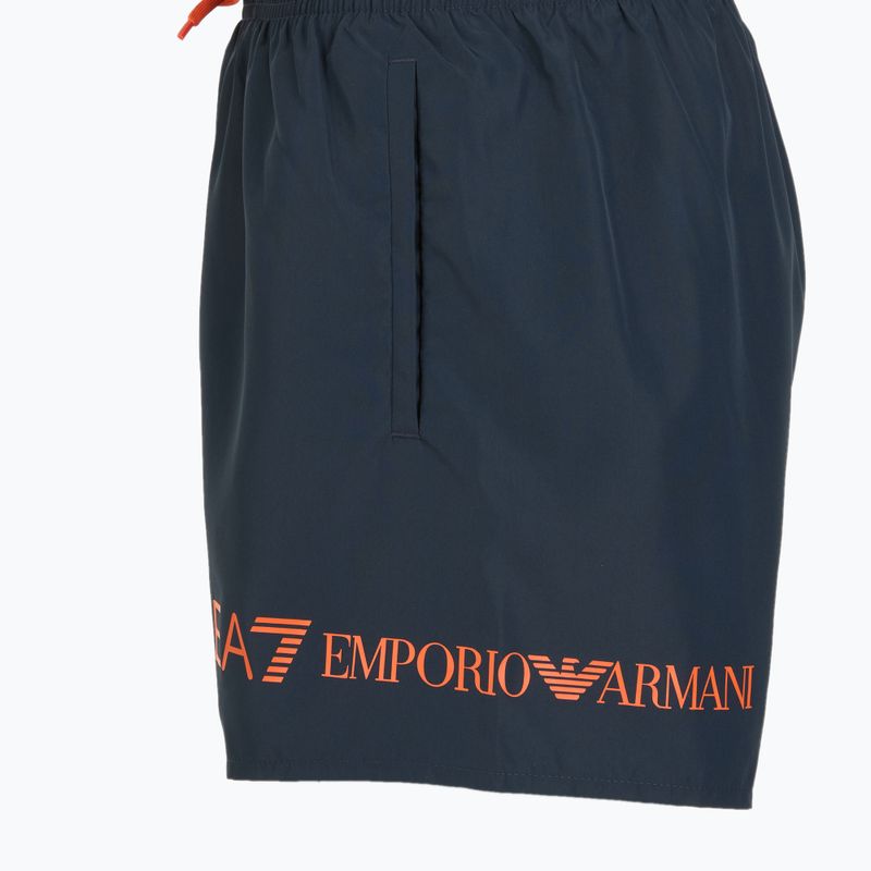 Șort de înot pentru bărbați EA7 Emporio Armani Extended Logo Boxer armani blue / tangerine tango 3