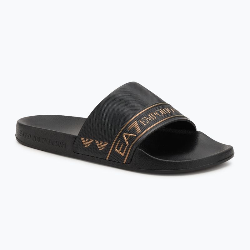 Papuci EA7 Emporio ArmaniWater Sports Tape full black / gold