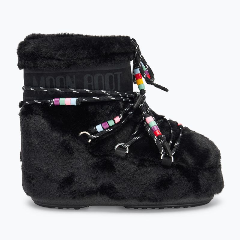 Ghete de zăpadă pentru femei Moon Boot Icon Low Faux Fur Beads black 2