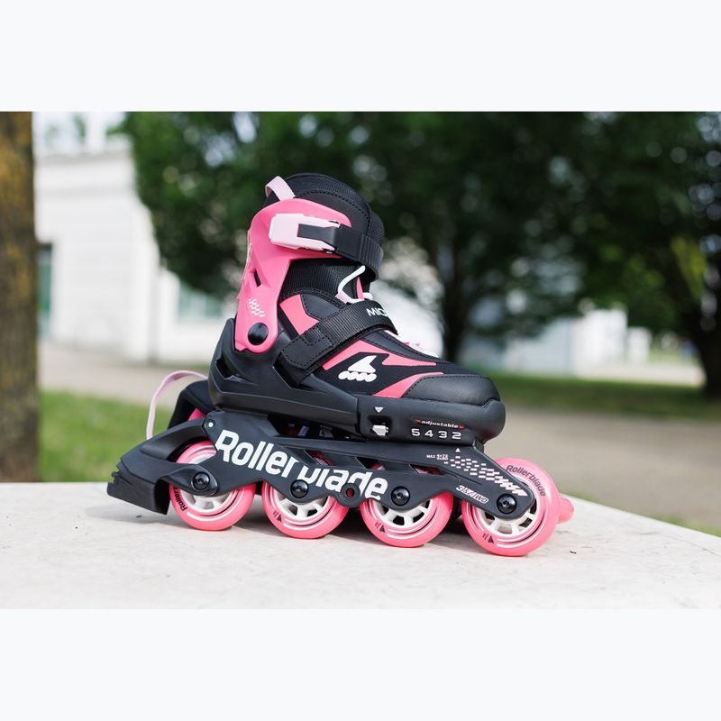 Role pentru copii cu protecții Rollerblade Microblade Combo Jr black/pink 8