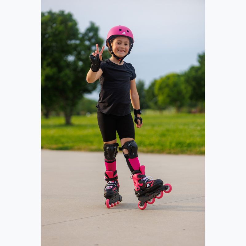 Role pentru copii cu protecții Rollerblade Microblade Combo Jr black/pink 12