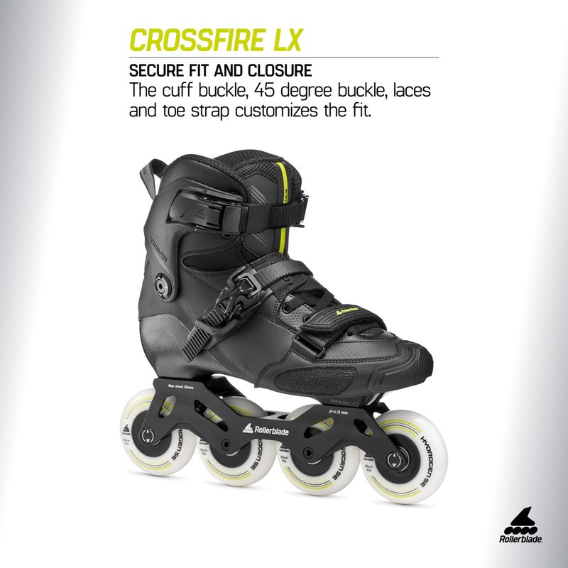 Role pentru bărbați Rollerblade Crossfire LX black/lime 8