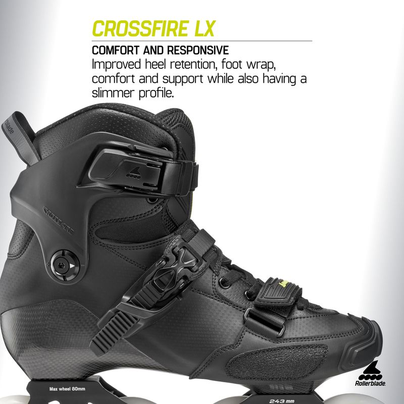 Role pentru bărbați Rollerblade Crossfire LX black/lime 10