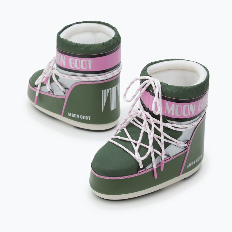 Ghete de zăpadă pentru femei  Moon Boot Icon Low Space Racing forest green/silver/pink 8