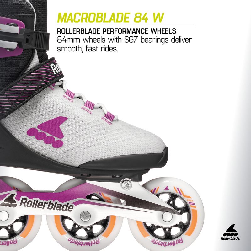 Role pentru femei Rollerblade Macroblade 84 W light grey/violet/orange 9