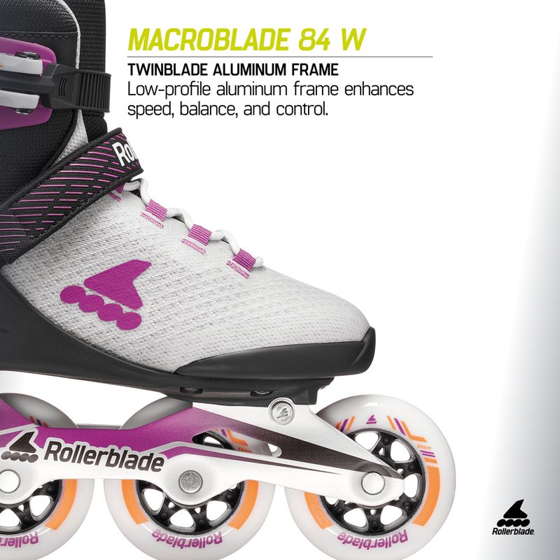 Role pentru femei Rollerblade Macroblade 84 W light grey/violet/orange 10