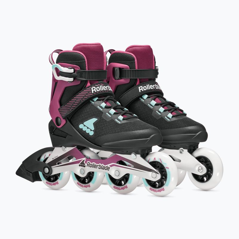 Role pentru femei Rollerblade Macroblade 84 W black/burgundy/ocean green 4