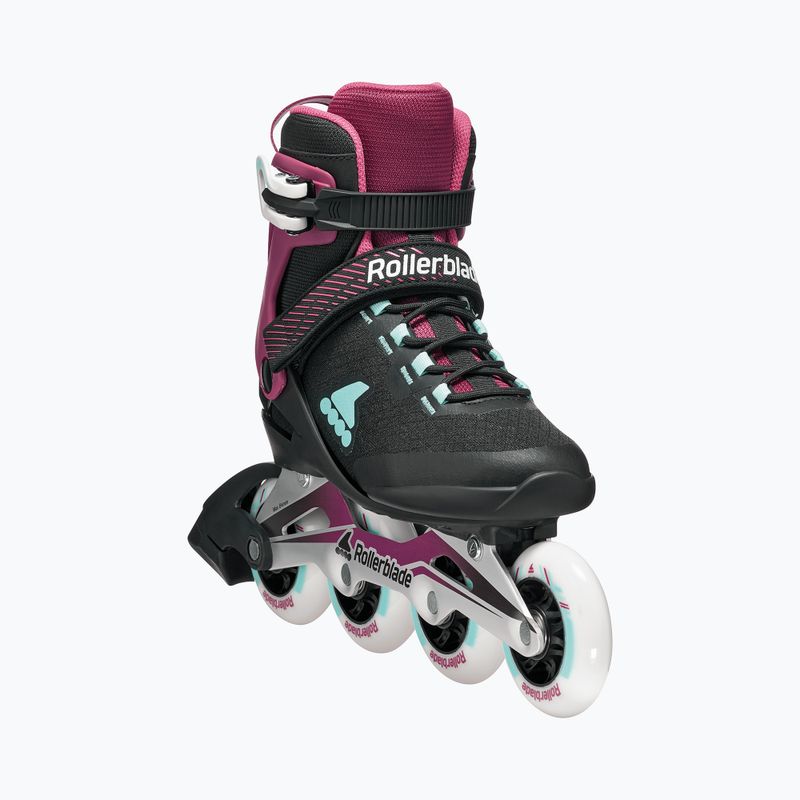 Role pentru femei Rollerblade Macroblade 84 W black/burgundy/ocean green 5