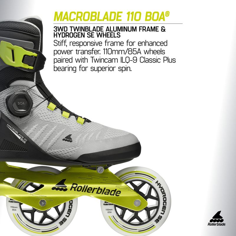 Role pentru bărbați Rollerblade Macroblade 110 Boa black/grey/lime 9