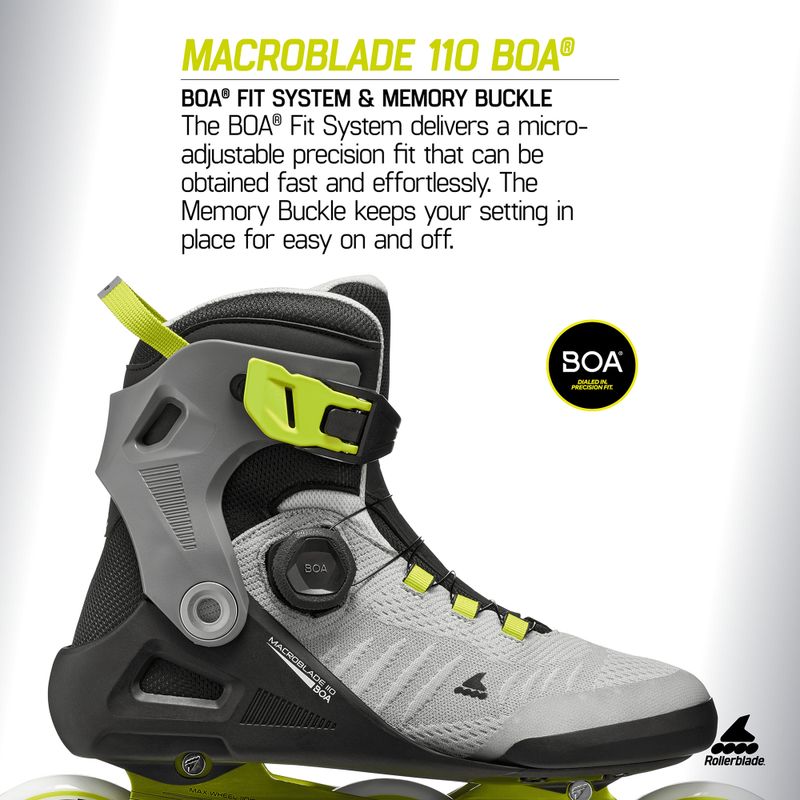 Role pentru bărbați Rollerblade Macroblade 110 Boa black/grey/lime 10
