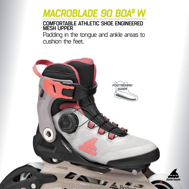 Role pentru femei Rollerblade Macroblade 90 Boa W grey/amethyst rose 8