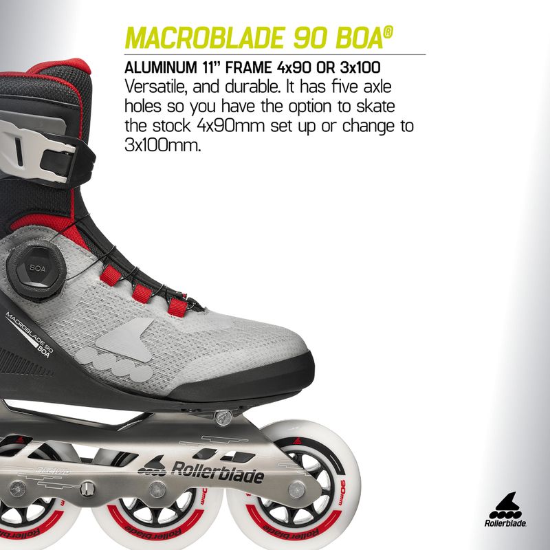 Role pentru bărbați Rollerblade Macroblade 90 Boa black/grey/red 9