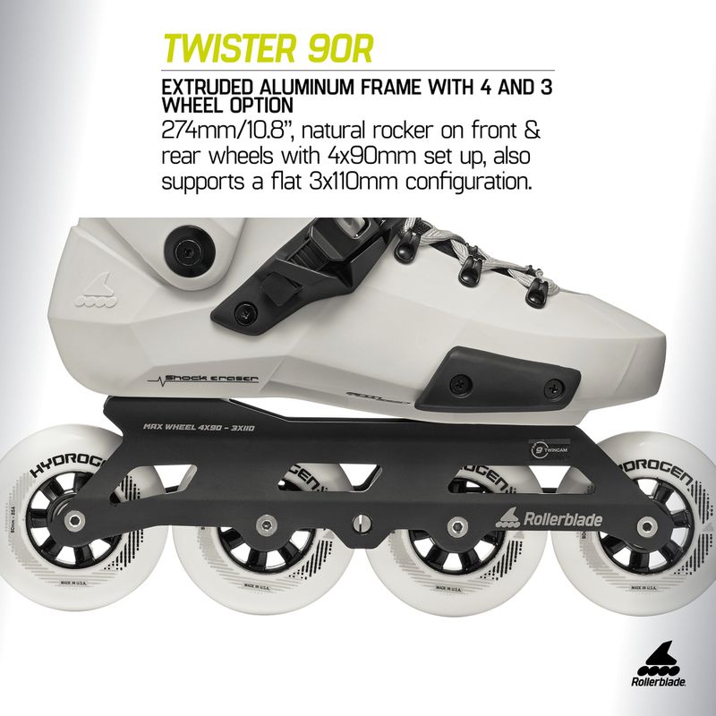 Role Rollerblade Twister 90R white smoke/black 9