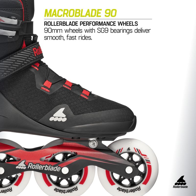 Role pentru bărbați Rollerblade Macroblade 90 black/red 8