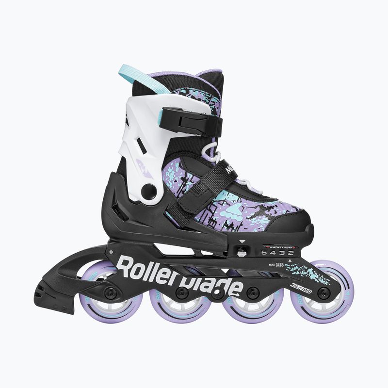 Role pentru copii Rollerblade Microblade SL Jr black/lavender/light blue 2