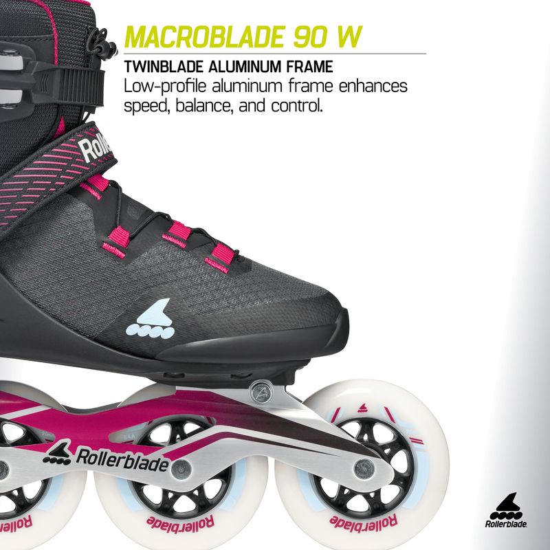 Role pentru femei Rollerblade Macroblade 90 W black/burgundy/ocean green 10
