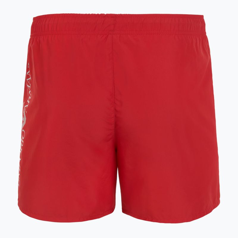 Șort de înot pentru bărbați EA7 Emporio Armani Swim Trunks With Oversized Logo equestrian red / silver 2