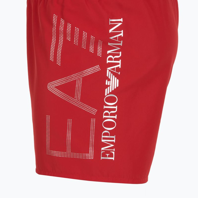 Șort de înot pentru bărbați EA7 Emporio Armani Swim Trunks With Oversized Logo equestrian red / silver 3