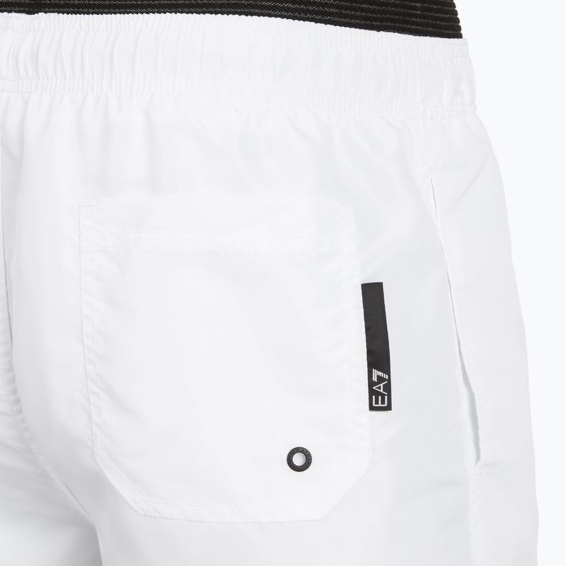 Șort de înot pentru bărbați EA7 Emporio Armani Logo Tape Boxer white 4