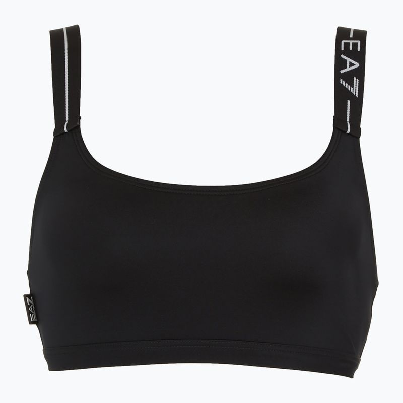 Costum de baie din două piese pentru femei EA7 Emporio Armani Logo Tape Bikini Top black 3