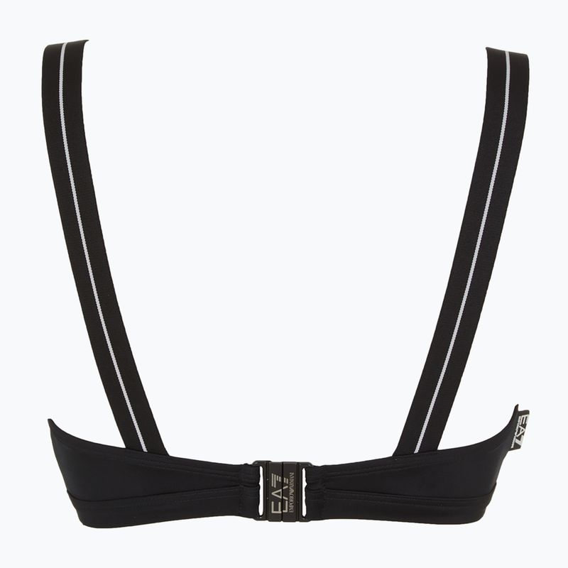 Costum de baie din două piese pentru femei EA7 Emporio Armani Logo Tape Bikini Top black 4