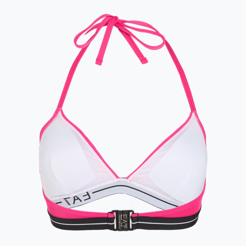 Costum de baie din două piese pentru femei EA7 Emporio Armani Logo Tape Bikini Triangle neon pink 4