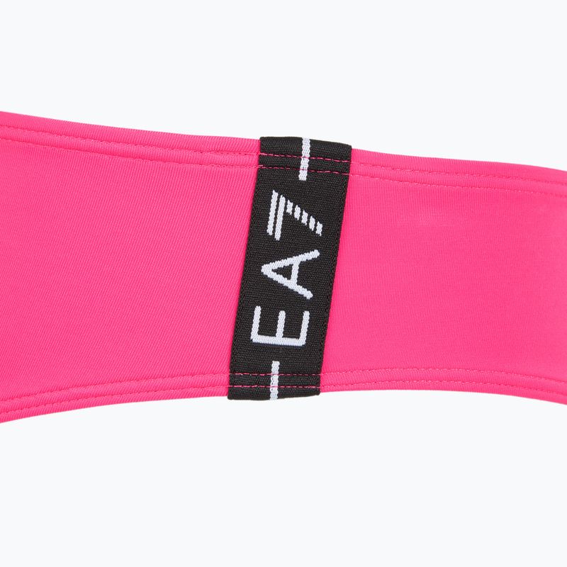 Costum de baie din două piese pentru femei EA7 Emporio Armani Logo Tape Bikini Top neon pink 8