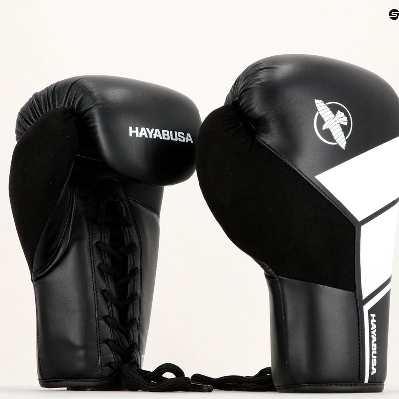Hayabusa S4 Lace Up mănuși de box alb S4LACBG-BK 12