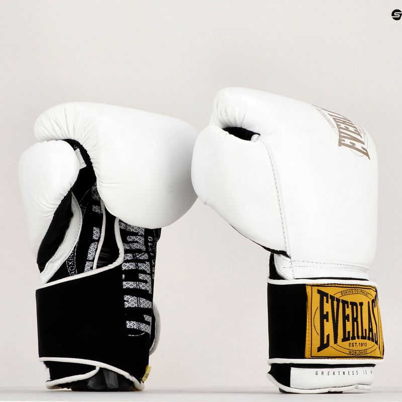 Mănuși de box EVERLAST 1910 Classic, alb, EV1910 WHT-12 oz. 7