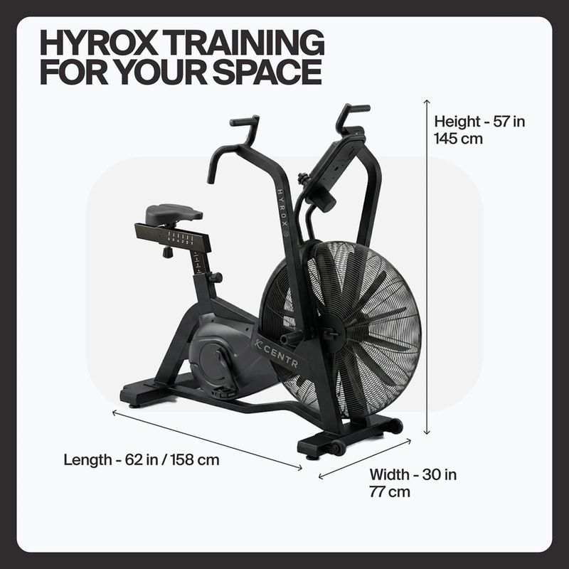 Bicicletă cu rezistență pe aer Centr Air Bike Perform Series Centr x Hyrox black 8